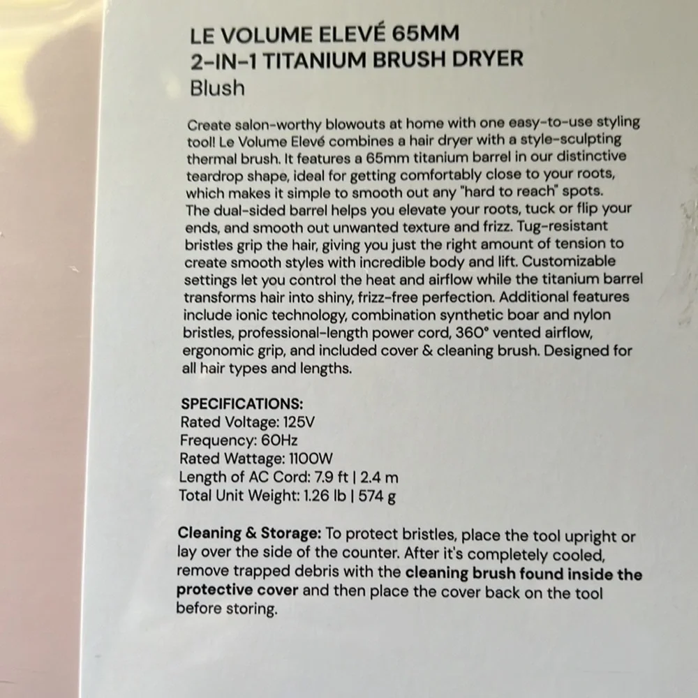L’ANGE LE VOLUME ELEVE 65MM 2-in-1 Titanium Brush Dryer Pink - Picture 4 of 14